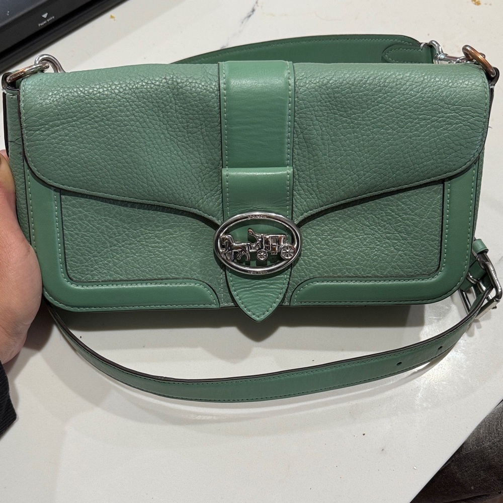 Coach Mint Green Leather Crossbody Bag